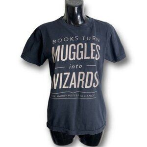 Harry Potter Alliance Womens Size XS Black Turn Muggles Into Wizards Casual Tee